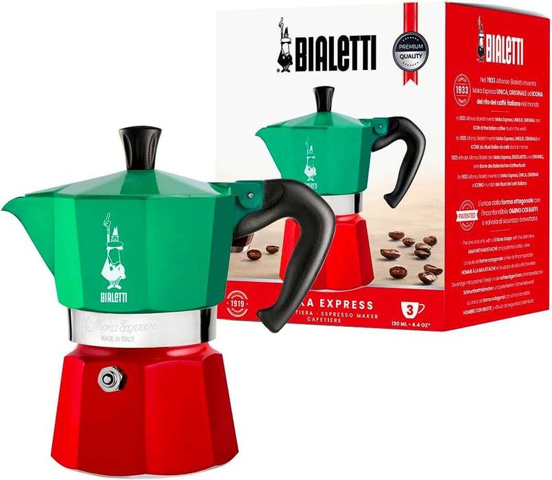 Кафеварка Bialetti Moka Express Italia Collection, 3 чаши, 130мл.
