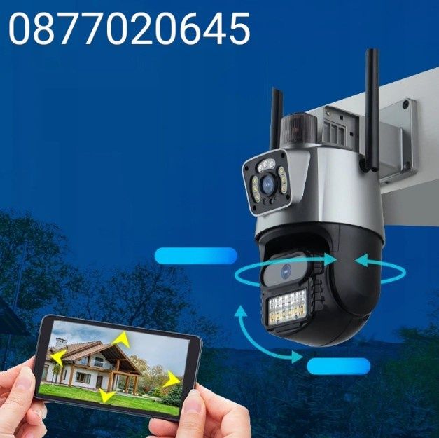 Камера iCsee 12MP двойна smart камера външна WIFI  влагоустойчива