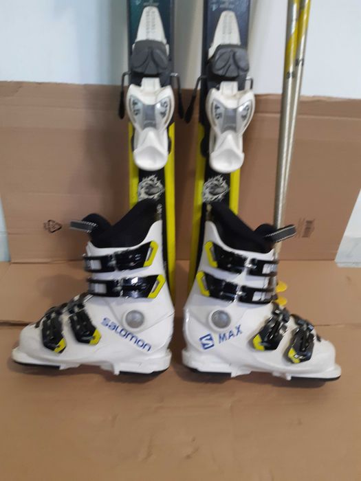 Schiuri copii 120 cm Volkl set schi+clapari+bete ski copii buy-back