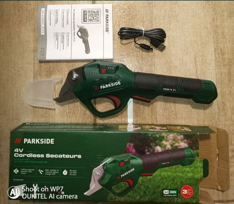 Parkside foarfeca electrica cu acumulator gradina vie pomi trandafiri