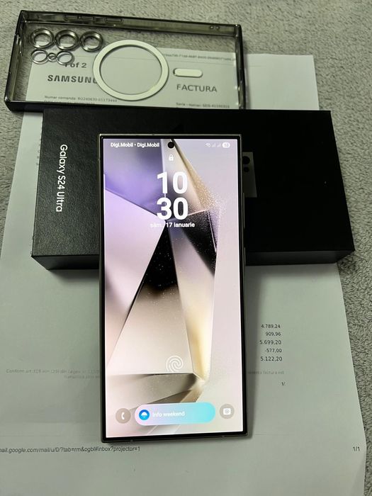 Vând Samsung S24 ultra 256Gb Garantie/Impecabil