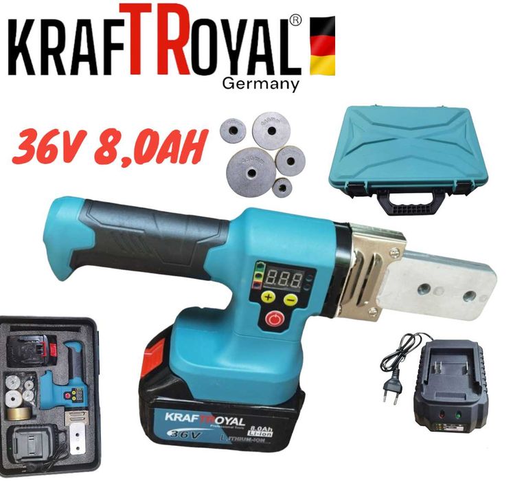 Акумулаторна Лепачка за тръби 36V KrafT 8,0AH Поялник за ппр полипропи