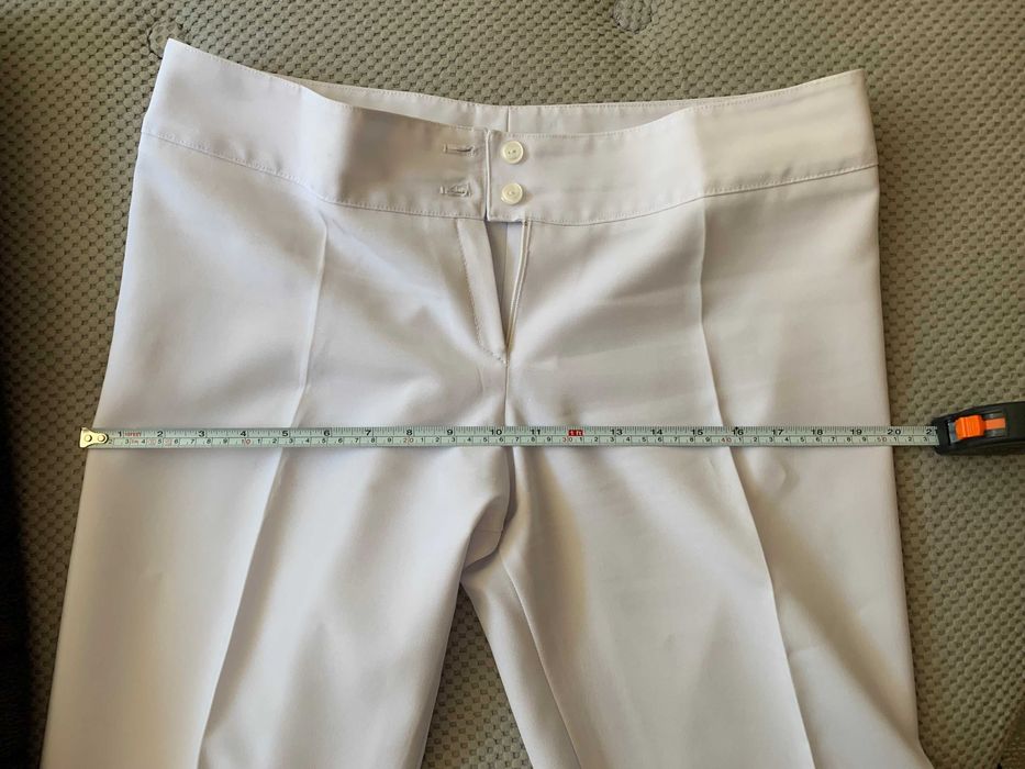 Бял официален дамски летен панталон