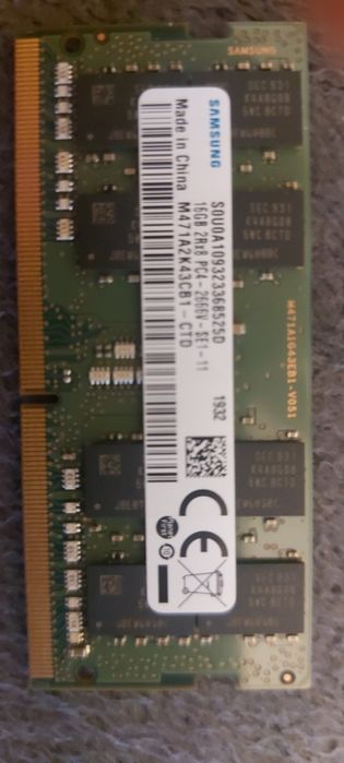 Memorie laptop Sodimm Samsung DDR4, 16GB DDR4, 2RX8 PC4-2666V