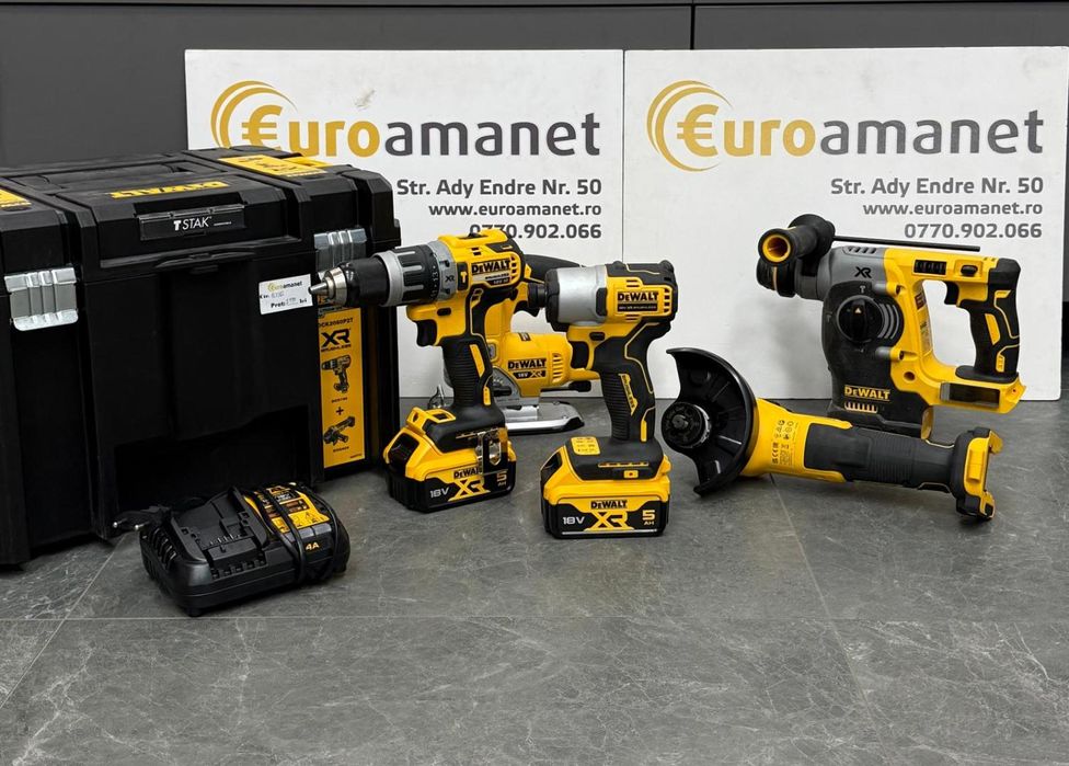 DeWALT Unelte - Set 5 buc. de unelte pe acumulator, baterii si -A-
