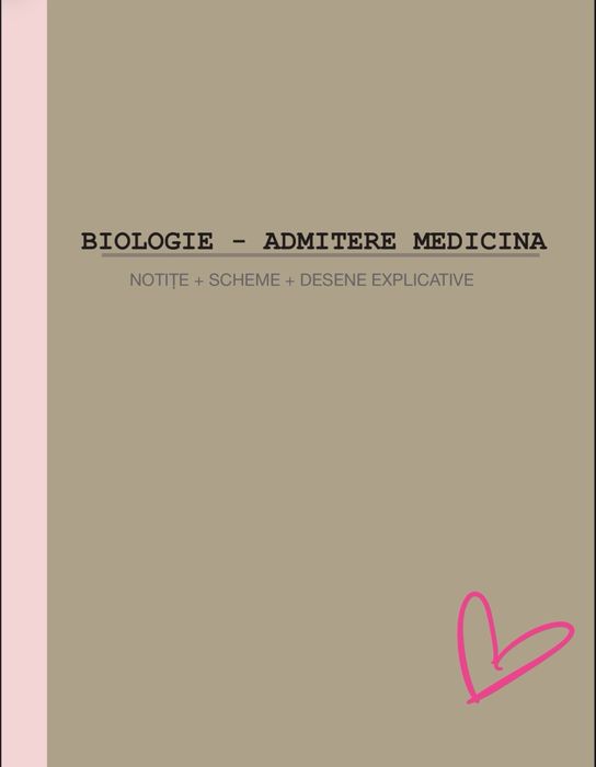 NOTITE- BIOLOGIE admitere medicina