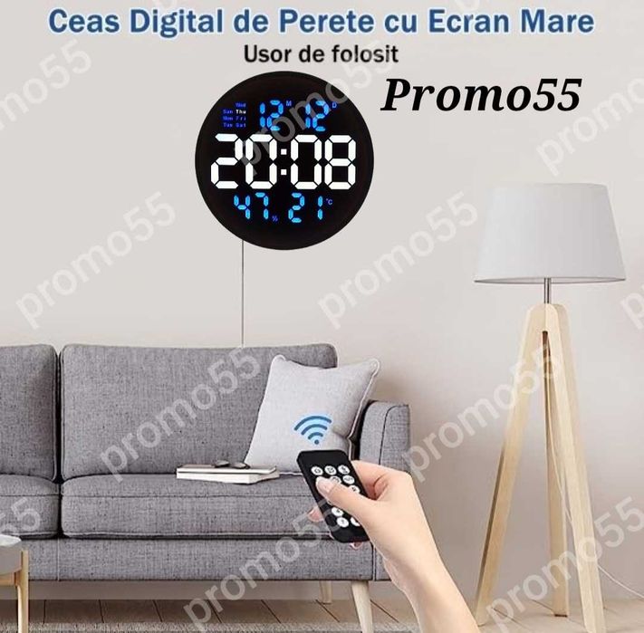 Електронен Часовник Настолен  Стенен с Дистанционно и Мемория