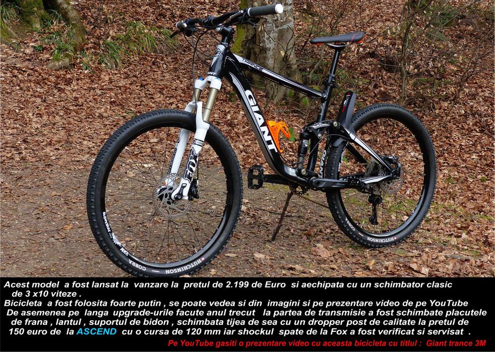 Bicicleta Full suspension Giant Trance -  marimea M - 26" cu dropper post 120 mm