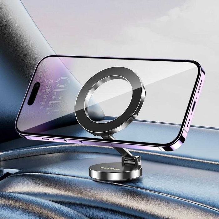 Suport Auto MagSafe, Magnetic, Montaj Bord, Negru