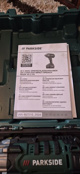 Set Pistol cu impact noua PARKSIDE PASSK20-LI  C4