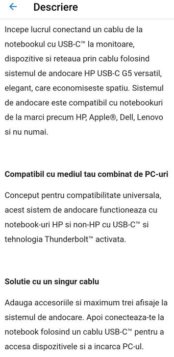 Docking Station HP G5 (sigilat nou )