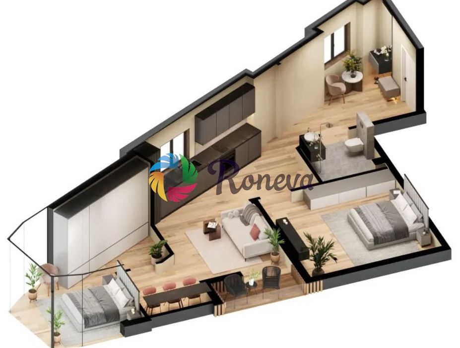 Тристаен апартамент в бутикова сграда кв. Бриз