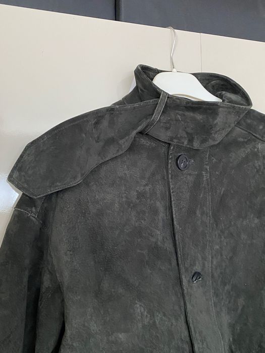 Тъмно зелено яке Zara, естествен велур . Овърсайз модел