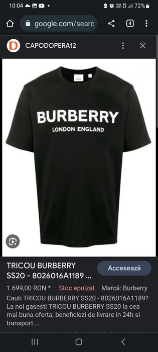 Vand Tricou burberry