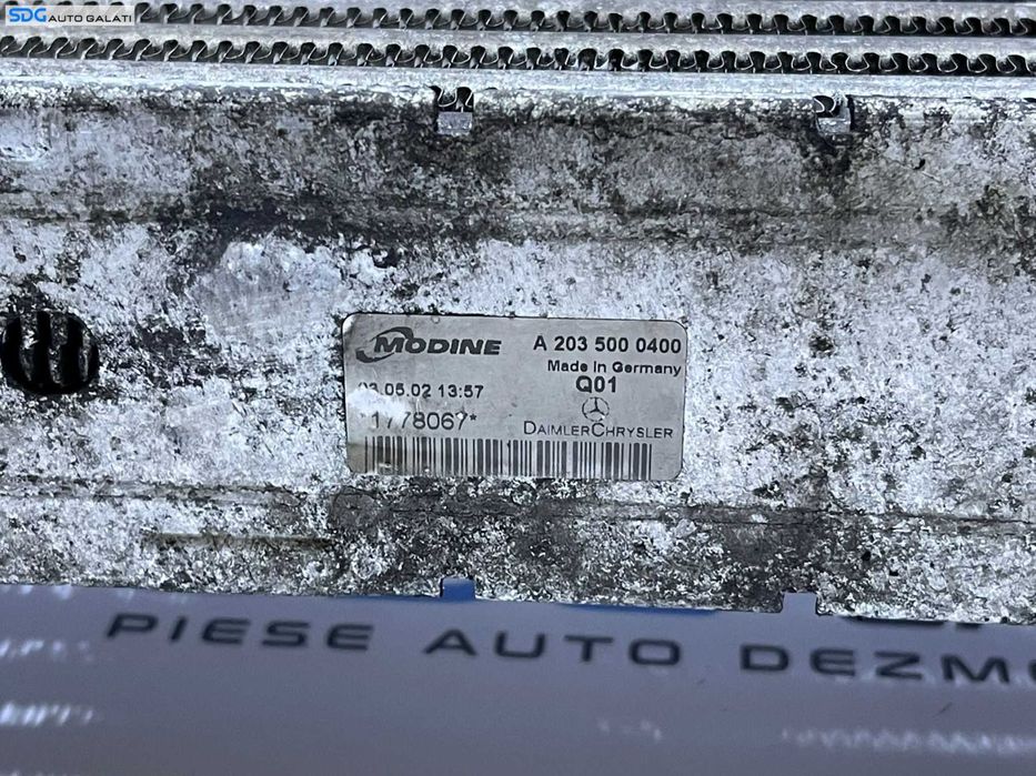 Radiator Intercooler Mercedes W203 Clasa C Class C270 2.7 CDI 2001 - 2007 Cod A2035000400