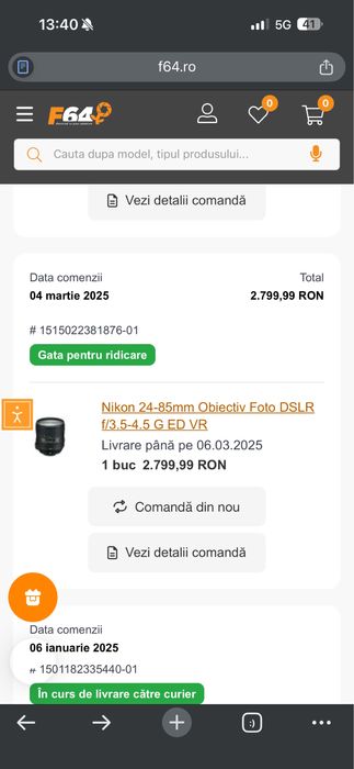 Obiectiv Nikon FX 24-85mm F 3.5-4.5 G ED VR desigilat