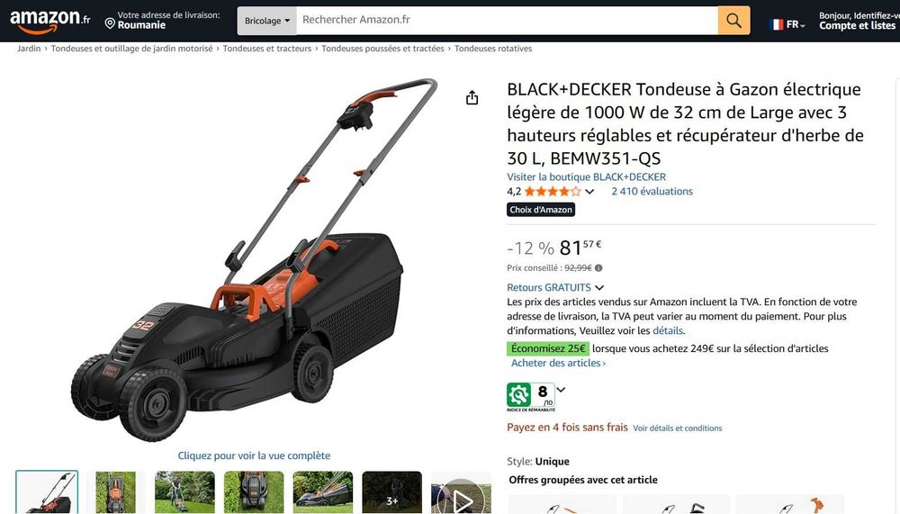 Mașină de tuns iarba BLACK+DECKER BEMW351-QS