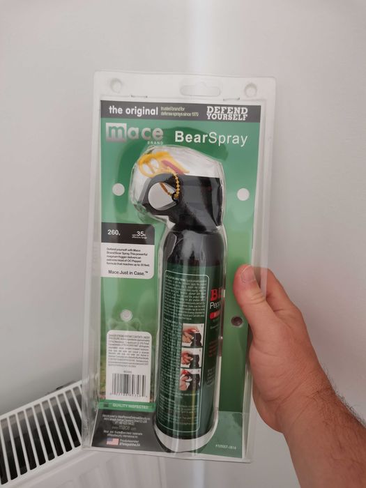 Spray Anti Urs / Bear Spray Mace Defend 260g 2% Capsacina Raza Acțiune 10m