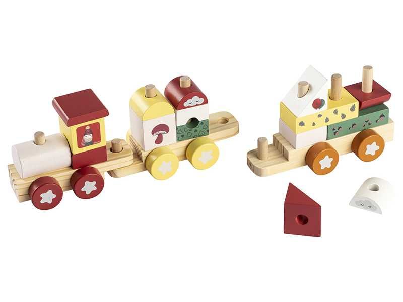 НОВИ Дървен влак с модули 40см  два модела