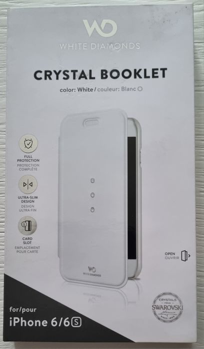 Vând carcasă(husă flip) Iphone 6/6s White Diamonds(swarovski) nouă.