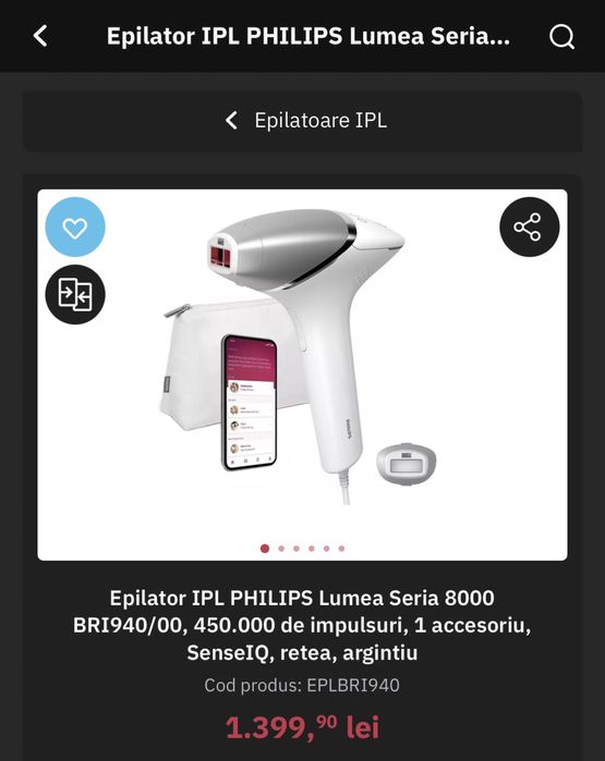 Vând aparat IPL Philips Lumea - epilare definitiva