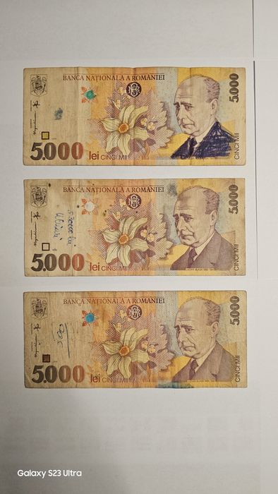 Bancnote vechi România –  5000 lei 1998 – BNR
