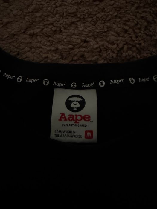 BAPE gold foil face logo tee