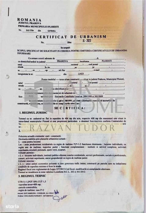 Teren intravilan 406m2 , Ploiesti , zona UPG