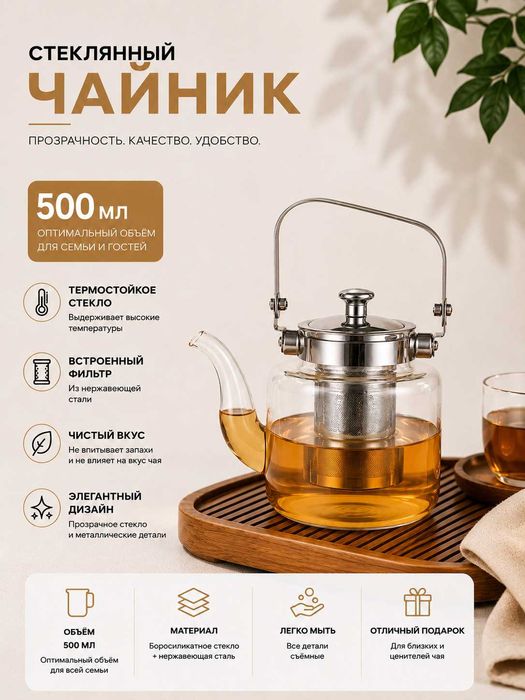 Стеклянные чайники для пикника