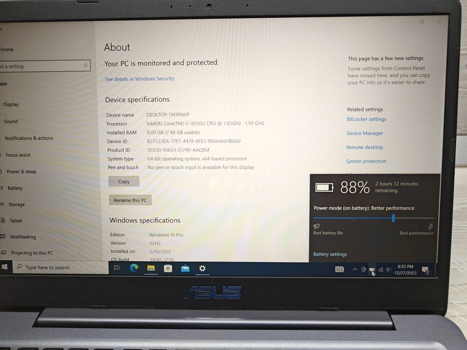 Laptop Asus Vivobook i7-8550U