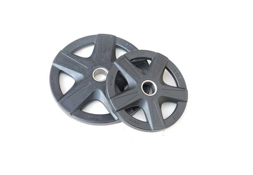 Каучукови Тежести Ø50 с Пет Ръкохватки, Дискове за Фитнес 2 × 10 кг