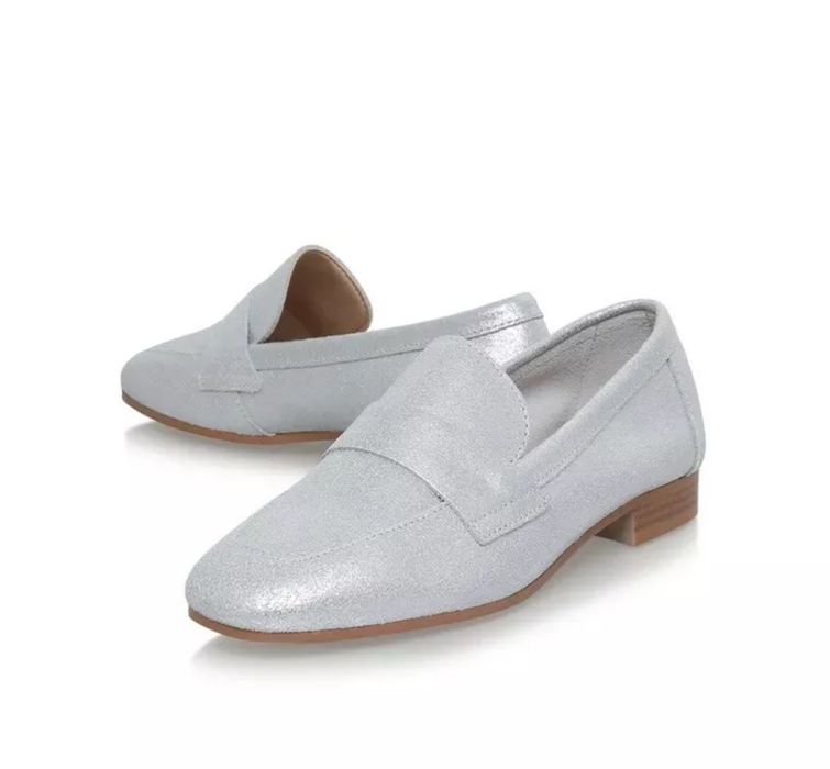 Kurt Geiger mocasini argintii piele întoarsă