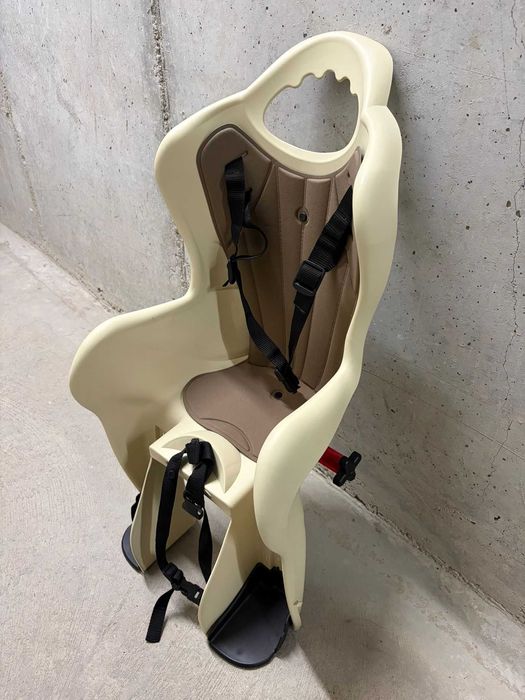 Scaun copii bicicleta HTP Design, hipoalergenica, bej, pentru copii pana la 22kg - NOU