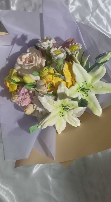 Магнолия из зефира