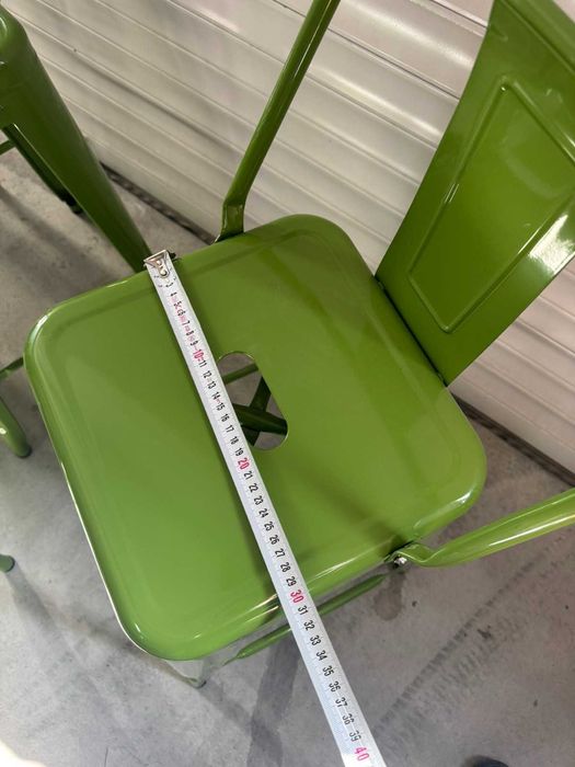 Комплект 5бр. бар столове с облегалка - Зелени. С дребни транспортни драскотини, цената е за целия комплект !