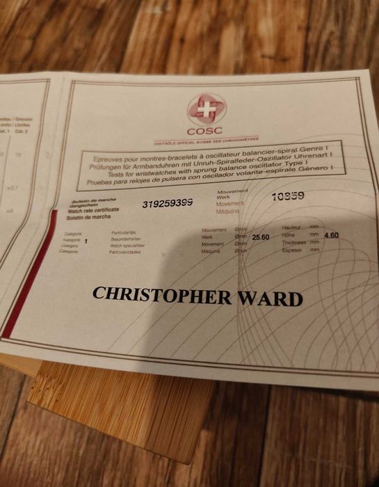 Christopher Ward C63 Colchester, Swiss Sellita automatic COSC