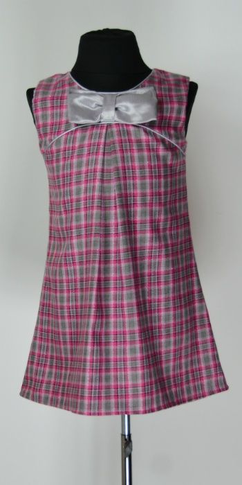 Rochita/Sarafan roz cu gri, funda gri - cod 5009