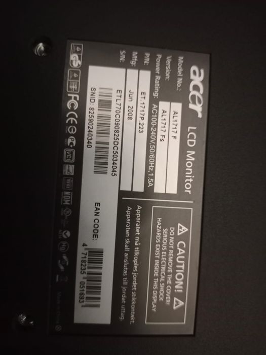 Монитор Acer 2008 года