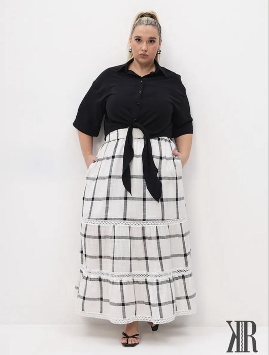 Юбка лен с подкладом