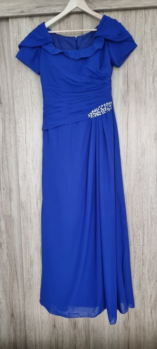 Официална дълга рокля в синьо