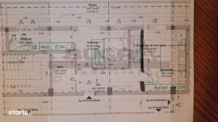 Apartament 2 camere 53mp+terasa 25mp, parcare, etaj intermediar - Mai multe
