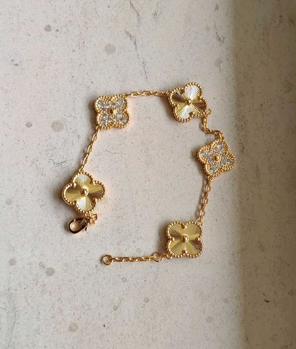 Van Cleef & Arpels - Vintage Alhambra - Златна гривна с пет детелини