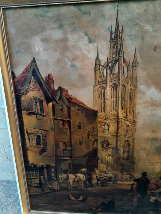 Tablou  , litografie,  rama lemn,  90 cm / 70 cm