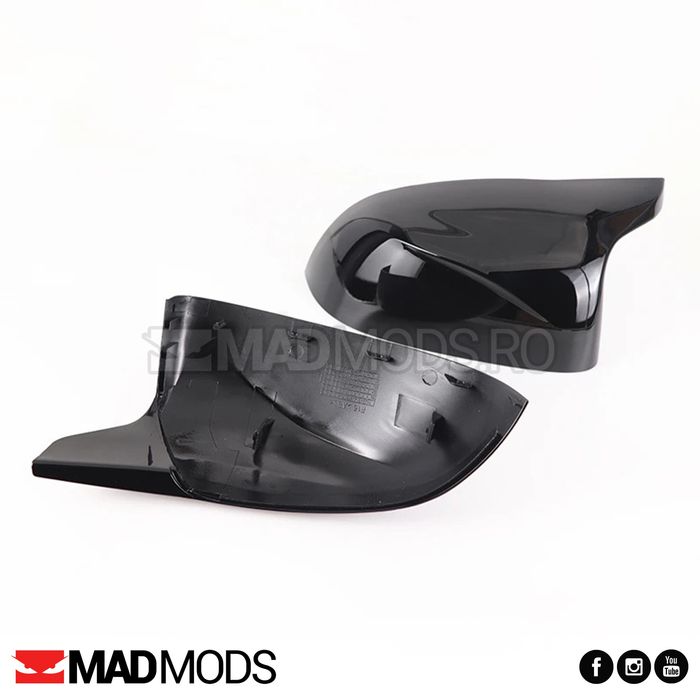 Set capace oglinzi M BMW X3 F25 X4 F26 X5 F15 X6 F16, Negru lucios