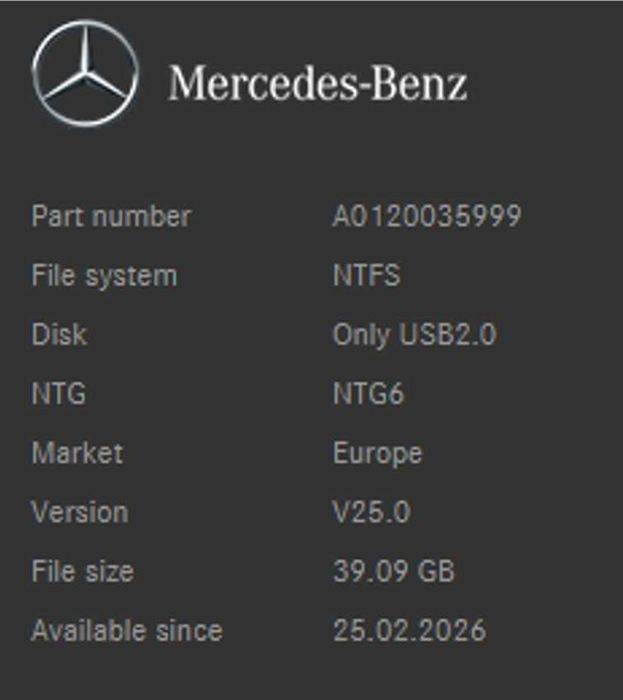 2026 Карта MERCEDES ъпдейт навигация Мерцедес NTG6 NTG7 NTG8 COMAND MBUX | Конверсия САЩ към Европа | Отключване Apple CarPlay Android Auto 2026 Карти