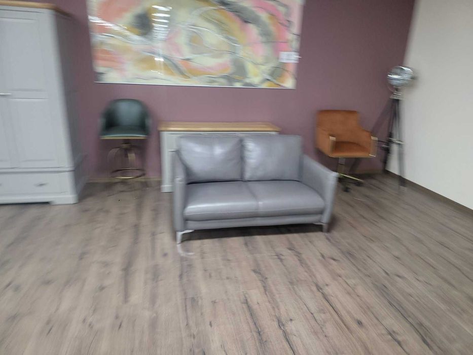 ПРОМОЦИЯ!!! Дизайнерски сив кожен диван двойка