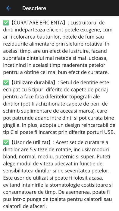 Aparat pentru albirea si lustruirea dintilor, indepartare tartru
