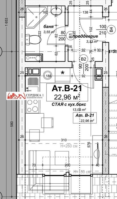 Продава се Едностаен апартамент в София, Дружба 1 - 33 кв.м за 2040 €/кв.м - Снимка #2