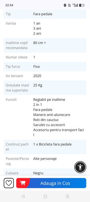 Bicicleta fara pedale
