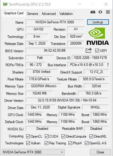 Продам видеокарту RTX 3080 Gamerock
